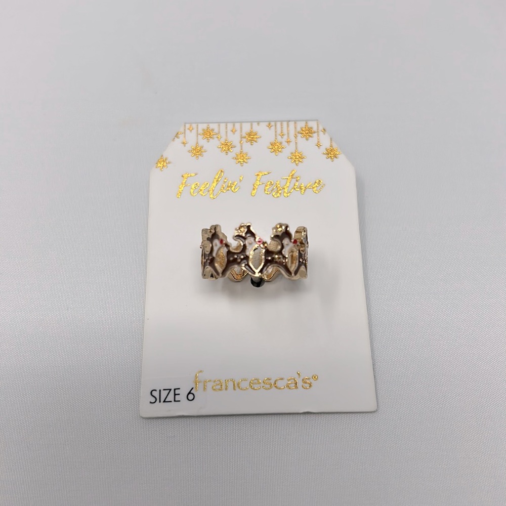 Francesca’s Rudolph the Red Nose Reindeer Christmas Ring Size 6